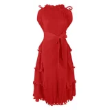 Sleeveless Solid Color Midi Dress GZRF-HY-9069