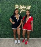 Solid Color Lapel Slim Romper YWXS-K25L597