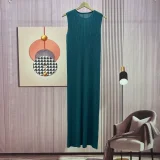 Sleeveless Press Pleated Slim Maxi Dress GZRF-KH-0059