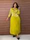 Long Sleeve Print Pleated Maxi Dress GZRF-A227