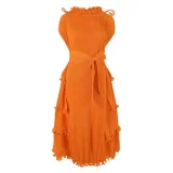 Sleeveless Solid Color Midi Dress GZRF-HY-9069