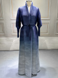 Gradient Color Print Long Coat GZRF-KH-0100