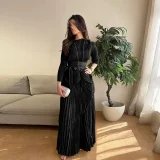 Pleated Solid Color Top Long Skrits Suit GZRF-KH-0096
