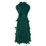 Sleeveless Solid Color Midi Dress GZRF-HY-9069