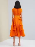 Sleeveless Solid Color Midi Dress GZRF-HY-9069