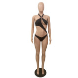 Sexy Solid Color Bikinis Long Skirt Swimsuit Set GCNF-0103