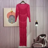 Tassel Bubble Sleeve Long Dress GZRF-KH-0089