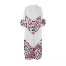 Leopard Print Patchwork Long Sleeve Maxi Dress GZRF-KH-0083