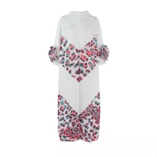 Leopard Print Patchwork Long Sleeve Maxi Dress GZRF-KH-0083