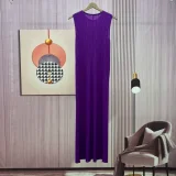 Sleeveless Press Pleated Slim Maxi Dress GZRF-KH-0059