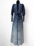Gradient Color Print Long Coat GZRF-KH-0100