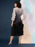 Gradient Color Long Sleeve Midi Dress GZRF-KH-0079