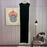 Sleeveless Press Pleated Slim Maxi Dress GZRF-KH-0059