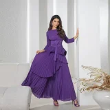 Pleated Solid Color Top Long Skrits Suit GZRF-KH-0096