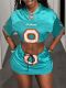 Short Sleeve Print Hooded Tops Two Piece Skirt Set YWXS-K25L210