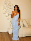 Letter Print Sleeveless Maxi Dress YWXS-K25L336