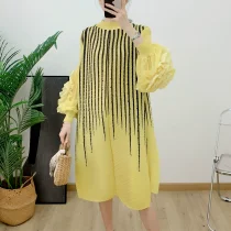 Long Sleeve Stripe Print Midi Dress GZRF-KH-0109