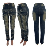 Fashion Washed Slim Pencil Jeans GKNF-6052