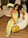 Letter Print Sleeveless Maxi Dress YWXS-K25L336