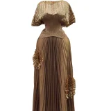 Stamped Tops Press Pleated Maxi Dress GZRF-A203