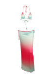 Gradient Color Sexy Bikini Three Piece Swimsuit YWXS-K25L115
