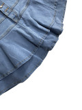 Casual Zipper Double Layer Ruffle Skirt LSD-2227