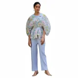 Print Tie Up Tops And Casual Pants Suit GZRF-KH-0041