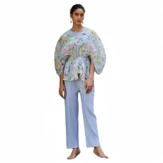Print Tie Up Tops And Casual Pants Suit GZRF-KH-0041