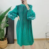 Long Sleeve Stripe Print Midi Dress GZRF-KH-0109