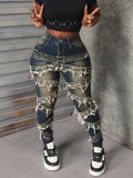 Fashion Washed Slim Pencil Jeans GKNF-6052