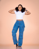 Plus Size Multi-pockets Fashion Straight Jeans GYLN-8024