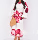 Loose Long Sleeve Print Midi Dress LS-0421