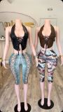 Pre Order: About 7 work days shipping Print Two Piece Pants Set YUEM-300808
