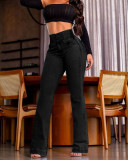 Solid Color High Waist Micro Flare Jeans GSMJ-MWFL185