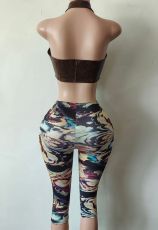 Pre Order: About 7 work days shipping Print Two Piece Pants Set YUEM-300808