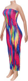Colorful Print Off Shoulder Tube Tops Dress SH-S390584
