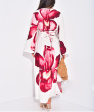 Loose Long Sleeve Print Midi Dress LS-0421