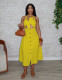 Plus Size Solid Color Twisted Neck Tie Midi Dress NY-11088