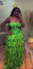 Print Sleeveless Cake Tube Tops Dress GXIN-8850