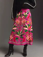 Casual Printed Vintage Half Body Skirt SHD-9705