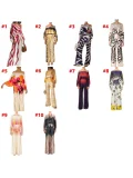 Fashion Satin Printed Loose Top Long Pants Two Piece Set SHD-9713