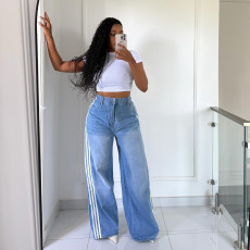 Vintage Side Stripe Washed Jeans GYLN-1731
