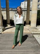Casual Print Long Sleeve Shirt Pants Suit SHD-9753