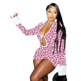 Sexy Lapel Hollow Out Backless Romper SHD-9724