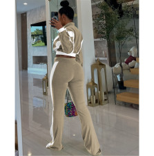 Long Sleeve Color Block Two Piece Pants Set FOSF-8811