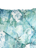 Mesh Print Sleevelsss Vest Split Skirts 2 Piece Set SHD-9624