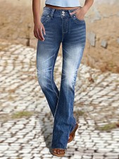 Casual Patchwork Micro Flare Jeans GXJF-601099683446837