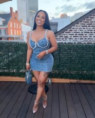 Denim Washed Blue Diamond Halter Mini Dress OD-8745