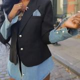 Casual Patchwork Long Sleeve Blazer OD-8749