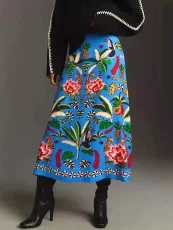 Casual Printed Vintage Half Body Skirt SHD-9705